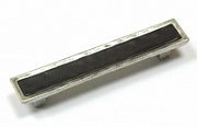 Ручка-скоба  Giusti 96 мм, старое серебро глянец, черная вставка